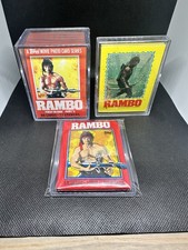 1985 Rambo Movie First Blood ll, 66 Card Set + 22 Sticker Set + Sealed Wax Pack picture