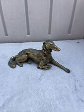 Vintage Brass Greyhound Dog Figurine Metal Paperweight picture