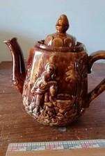 Vintage Unmarked Brown Figurine Teapot: Rebekah At The Well? picture