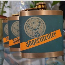 New Jagermeister Flask 5 oz. w/ Funnel Stainless Steel picture