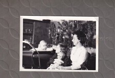 Woman Kid Baby Doll Christmas Time past Found Original  Vintage PHOTOGRAPH G129 picture
