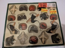 20 Vintage Hand Painted Small Mini Wood Halloween Ornament Sets White Rose  picture