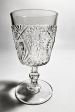 McKee Isis Goblet #132 Jubilee Radiant Daisy & Button Clear Glass EAPG picture