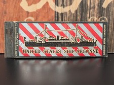 VINTAGE MATCHBOOK COVER MATCHCOVER DIAMOND MATCH UNITED STATES SHIP ARGONNE picture