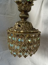 Vintage Moroccan / Hollywood Regency Hanging Brass Light -AS IS picture