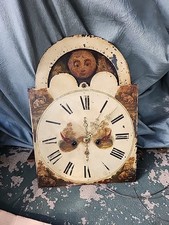 Antique 8  day longcase grandfather clock movement works dial 20