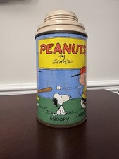 Vintage 1959 Peanuts Thermos Baseball #2868. NO LID picture