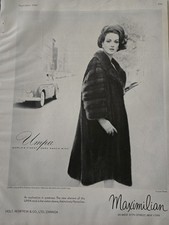 1960 Women's UMPA mink fur coat at Maximilian NY Vintage fashion ad picture