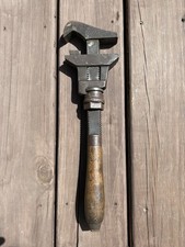 Antique Bemis & Call Pipe Wrench Pat July 7 1874 Springfield MA Wood Handle picture