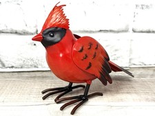Small Rustic Winter Holiday Cardinal Metal Tin Song Bird Home Garden Yard Figure picture