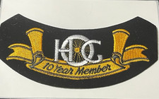 Harley-Davidson H.O.G. 10 Year Member Embroidered Rocker Patch Black/Gold m72 picture