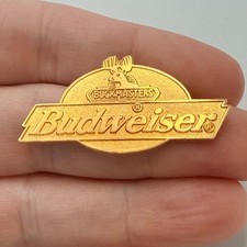 Buckmasters Budweiser Deer Logo Lapel Pin Gold Tone Anheuser Busch Beer Vintage picture