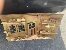 Midcentury Jere type brass wall sculpture Western Mining Camp Store Town  24x12” picture