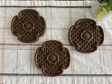 Vintage Homeco Burwood 1982 Set Of Faux Wicker Rattan Wall Decor Hangings MCM picture