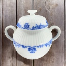 Ceralene Raynaud Limoges France Porcelain Blue White Sugar Bowl Container Jar picture