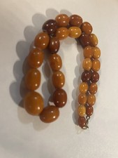 Antique Butterscotch Amber Necklace Marbled with nice details  picture