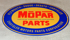 VINTAGE MOPAR PARTS CHRYSLER DODGE PLYMOUTH 1' METAL CAR TRUCK GASOLINE OIL SIGN picture