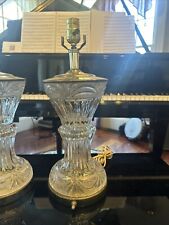 2 Vintage Zajecar 24% lead Crystal lamps made in Yugoslavia picture
