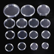 20Pcs Clear Coin Capsule Holders, 16-46mm Round Coin Display Cases picture