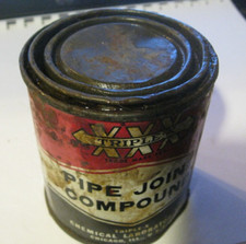 Vintage TRIPLE-X Chemical laboratories xxx tin can Pipe Joint Compound 1/2 pint picture