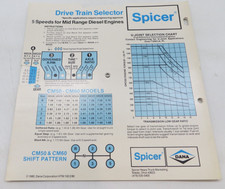 1980's SPICER DANA Drive Train Selector Vintage Brochure semi truck reference picture