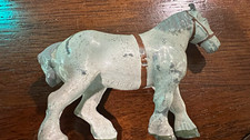 Vintage Britains Ltd England Jointed Lead Draft Cart Horse Farm Figure Gray picture