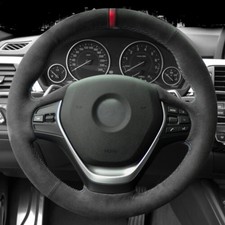 BMW F-Series Alcantara Suede Steering Wheel Cover Non-M sport DIY (Red Stripe) picture