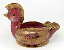 Vintage Hedi Schoop Signed Swan Planter Pink Gold Luster California Pottery picture