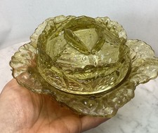 Vintage P. V. France Glass Lidded Cabbage Dish Bowl picture