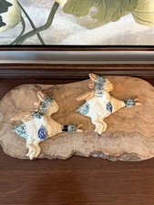 Set Of 2 Vintage Flying Duck Wall Pocket Vases Japan Ceramic Mid Century Mallard picture