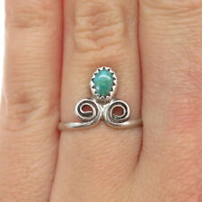 JOHN DELVIN NAVAJO 925 Sterling Silver Vintage Real Turquoise Tribal Ring Size 7 picture