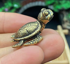 BRASS MINITURES- Solid Brass Tiny Sweet Turtle picture