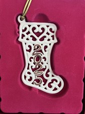 LENOX 2025  Flat Dated Pierced Ornament  Stocking  NEW picture