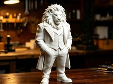 Dapper Lion Statue - Lion in Suit Figure - Gentleman Lion Decor picture