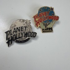 Planet Hollywood Pins Lot Of 2 New York Silver Honolulu Rare Style.      5189 picture