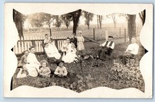 c1910's Family Childrens Gathering Kenosha Wisconsin WI RPPC Photo Postcard picture