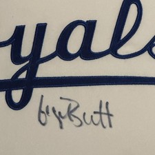 George Brett Autographed Kansas City Royals (White Front) Deluxe Framed Jersey - picture