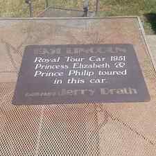 VTG 1951 lincoln princess elizabeth and prince phillip toured car sign picture