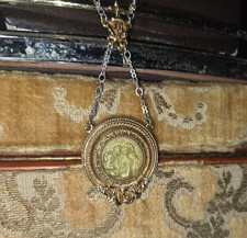 Authentic The Vatican Library Collection Silver Tone Necklace & Gold Tone Locket picture