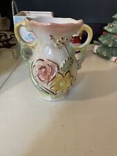 Vintage Ceramic Lustreware Floral Vase BRAZIL 421 ~ 5