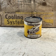 GRAPHIC 1950s era CAR COOLING SYSTEM REACTOR Old Holly MI Tin Oil Can picture