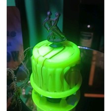 Rare Dancing Couple Akro Agate Uranium Glass Electric Table Lighter Houze Vidrio picture