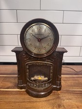 Vintage MasterCrafters Bakelite Fireplace Mantle Clock Working Condition picture