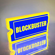 Blockbuster Logo LED Light Sign Blue Yellow USB Powered 5V Plastic picture