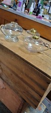 3 Old Vintage Antique 1870s - 1890s Blown Glass Kerosene Oil Lamp Base Lot picture