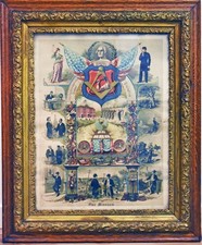 Original 1891 Junior Order of United American Mechanics chromolithograph Jr OUAM picture