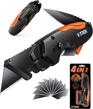 4-in-1 Multitool Folding Utility Knife Box Cutter, Pocket Knives with Belt Clip, picture