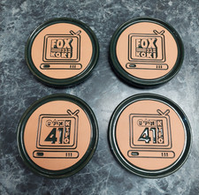 Vintage Frankoma Terra Cotta Coaster Set Tulsa TV Stations 23 KOKI & 41 KTFO NIB picture