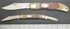 Schrade Sawcut Old Timer Lot of 2 Very Good USED Pocketknives 123OT & 104OT picture