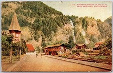 1912 Mountain Stream In Alps Near Meiringen Switzerland Posted Postcard picture